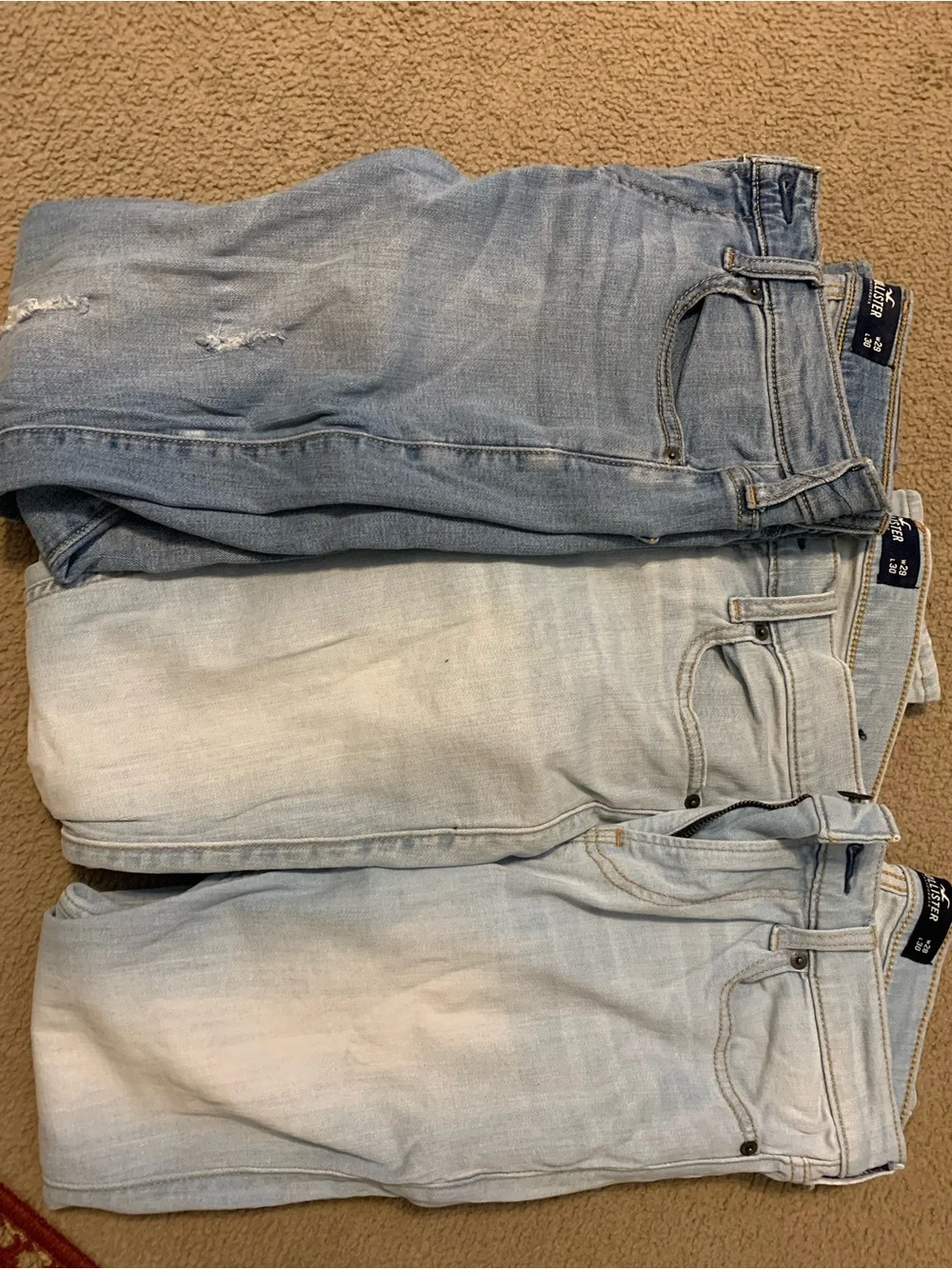 Hollister Skinny Light Wash Men’s Jeans - Pack of 3